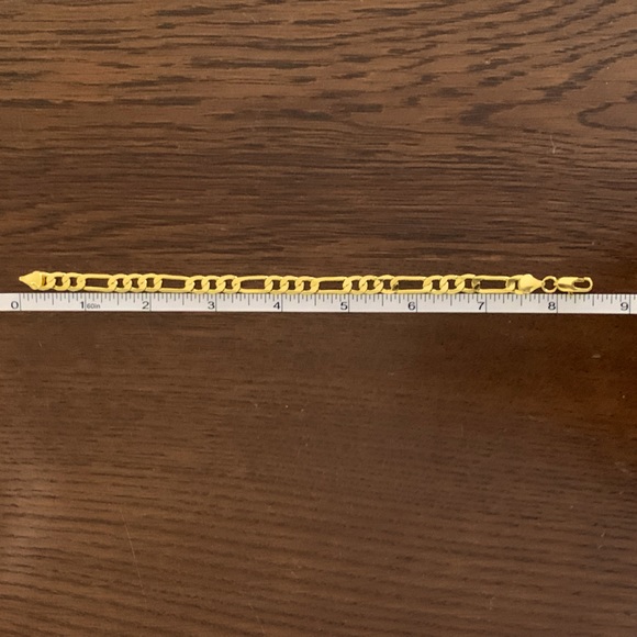 8.5” Long 7mm Wide 24k Gold Electroplated Bracelet (Unisex) - Picture 5 of 6